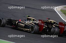 Kimi Raikkonen, Lotus Renault F1 Team and Romain Grosjean (FRA), Lotus Renault F1 Team  29.07.2012. Formula 1 World Championship, Rd 11, Hungarian Grand Prix, Budapest, Hungary, Race Day