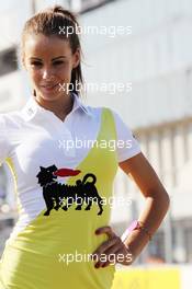 Grid girl. 28.07.2012. Formula 1 World Championship, Rd 11, Hungarian Grand Prix, Budapest, Hungary, Qualifying Day