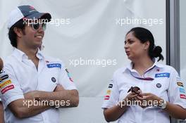 (L to R): Sergio Perez (MEX) Sauber with Monisha Kaltenborn (AUT) Sauber Managing Director. 28.07.2012. Formula 1 World Championship, Rd 11, Hungarian Grand Prix, Budapest, Hungary, Qualifying Day