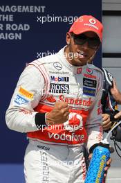 pole position for Lewis Hamilton (GBR), McLaren Mercedes  28.07.2012. Formula 1 World Championship, Rd 11, Hungarian Grand Prix, Budapest, Hungary, Qualifying Day