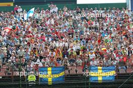 Fans in the grandstand. 28.07.2012. Formula 1 World Championship, Rd 11, Hungarian Grand Prix, Budapest, Hungary, Qualifying Day