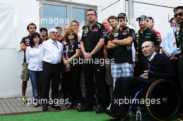 Bernie Ecclestone (GBR) CEO Formula One Group (FOM), drivers and key team personnel pay their respects to the Hungarian GP Promoter Tamas Frank, who died last month. 28.07.2012. Formula 1 World Championship, Rd 11, Hungarian Grand Prix, Budapest, Hungary, Qualifying Day