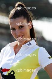 Grid girl. 28.07.2012. Formula 1 World Championship, Rd 11, Hungarian Grand Prix, Budapest, Hungary, Qualifying Day