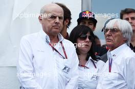 Bernie Ecclestone (GBR) CEO Formula One Group (FOM), drivers and key team personnel pay their respects to the Hungarian GP Promoter Tamas Frank, who died last month. His daughter (Left) is with Bernie. 28.07.2012. Formula 1 World Championship, Rd 11, Hungarian Grand Prix, Budapest, Hungary, Qualifying Day