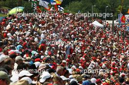 Fans in the grandstand. 28.07.2012. Formula 1 World Championship, Rd 11, Hungarian Grand Prix, Budapest, Hungary, Qualifying Day