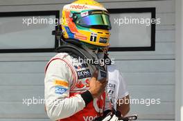 pole position for Lewis Hamilton (GBR), McLaren Mercedes  28.07.2012. Formula 1 World Championship, Rd 11, Hungarian Grand Prix, Budapest, Hungary, Qualifying Day