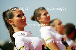 Grid girls on the drivers parade. 29.07.2012. Formula 1 World Championship, Rd 11, Hungarian Grand Prix, Budapest, Hungary, Race Day
