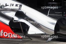 McLaren MP4/27 sidepod and engine cover. 26.07.2012. Formula 1 World Championship, Rd 11, Hungarian Grand Prix, Budapest, Hungary, Preparation Day