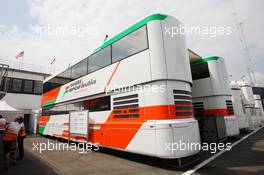 Sahara Force India F1 Team trucks. 26.07.2012. Formula 1 World Championship, Rd 11, Hungarian Grand Prix, Budapest, Hungary, Preparation Day