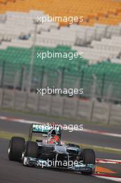 Michael Schumacher (GER) Mercedes AMG F1 W03. 26.10.2012.Formula 1 World Championship, Rd 17, Indian Grand Prix, New Delhi, India, Practice Day.