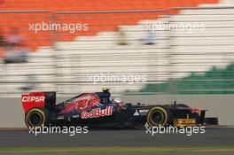 Jean-Eric Vergne (FRA) Scuderia Toro Rosso STR7. 26.10.2012.Formula 1 World Championship, Rd 17, Indian Grand Prix, New Delhi, India, Practice Day.