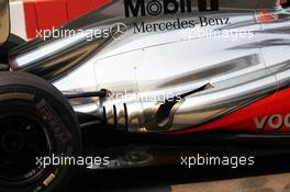 McLaren MP4/27 exhaust detail. 26.10.2012.Formula 1 World Championship, Rd 17, Indian Grand Prix, New Delhi, India, Practice Day.
