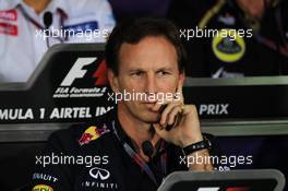 Christian Horner (GBR) Red Bull Racing Team Principal in the FIA Press Conference. 26.10.2012.Formula 1 World Championship, Rd 17, Indian Grand Prix, New Delhi, India, Practice Day.