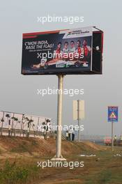 A Sahara Force India F1 Team billboard. 26.10.2012.Formula 1 World Championship, Rd 17, Indian Grand Prix, New Delhi, India, Practice Day.