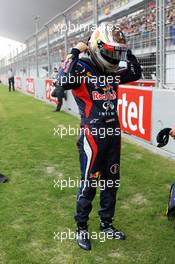 Sebastian Vettel (GER) Red Bull Racing on the grid. 28.10.2012. Formula 1 World Championship, Rd 17, Indian Grand Prix, New Delhi, India, Race Day.