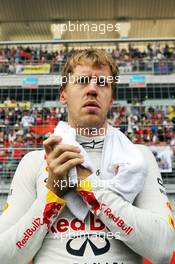 Sebastian Vettel (GER) Red Bull Racing on the grid. 28.10.2012. Formula 1 World Championship, Rd 17, Indian Grand Prix, New Delhi, India, Race Day.