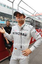 Nico Rosberg (GER) Mercedes AMG F1 on the grid. 28.10.2012. Formula 1 World Championship, Rd 17, Indian Grand Prix, New Delhi, India, Race Day.