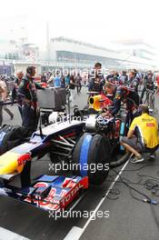 Red Bull Racing RB8 of Sebastian Vettel (GER) Red Bull Racing on the grid. 28.10.2012. Formula 1 World Championship, Rd 17, Indian Grand Prix, New Delhi, India, Race Day.