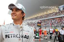 Nico Rosberg (GER) Mercedes AMG F1 on the grid. 28.10.2012. Formula 1 World Championship, Rd 17, Indian Grand Prix, New Delhi, India, Race Day.