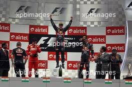 1st place Sebastian Vettel (GER), Red Bull Racing  28.10.2012. Formula 1 World Championship, Rd 17, Indian Grand Prix, New Delhi, India, Race Day