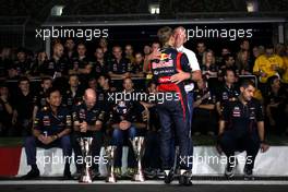 Sebastian Vettel (GER), Red Bull Racing and Helmut Marko (AUT), Red Bull Racing, Red Bull Advisor  28.10.2012. Formula 1 World Championship, Rd 17, Indian Grand Prix, New Delhi, India, Race Day