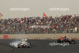 Sergio Perez (MEX), Sauber F1 Team and Jean-Eric Vergne (FRA), Scuderia Toro Rosso   28.10.2012. Formula 1 World Championship, Rd 17, Indian Grand Prix, New Delhi, India, Race Day
