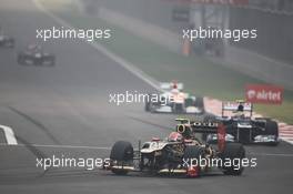 Romain Grosjean (FRA) Lotus F1 E20. 28.10.2012. Formula 1 World Championship, Rd 17, Indian Grand Prix, New Delhi, India, Race Day.