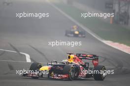 Sebastian Vettel (GER) Red Bull Racing RB8. 28.10.2012. Formula 1 World Championship, Rd 17, Indian Grand Prix, New Delhi, India, Race Day.