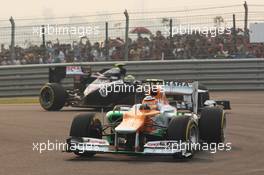 Nico Hulkenberg (GER) Sahara Force India F1 VJM05. 28.10.2012. Formula 1 World Championship, Rd 17, Indian Grand Prix, New Delhi, India, Race Day.