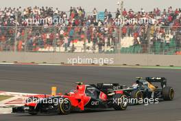 Charles Pic (FRA), Marussia F1 Team  28.10.2012. Formula 1 World Championship, Rd 17, Indian Grand Prix, New Delhi, India, Race Day