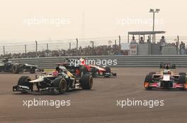 Heikki Kovalainen (FIN) Caterham CT01. 28.10.2012. Formula 1 World Championship, Rd 17, Indian Grand Prix, New Delhi, India, Race Day.