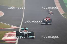 Michael Schumacher (GER) Mercedes AMG F1 W03. 28.10.2012. Formula 1 World Championship, Rd 17, Indian Grand Prix, New Delhi, India, Race Day.