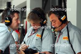 Paul Hembery (GBR) Pirelli Motorsport Director (Left) and Mario Isola (ITA) Pirelli Racing Manager (Right).