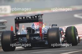 Sebastian Vettel (GER) Red Bull Racing RB8 rear wing and rear diffuser detail. 27.10.2012. Formula 1 World Championship, Rd 17, Indian Grand Prix, New Delhi, India, Qualifying Day.