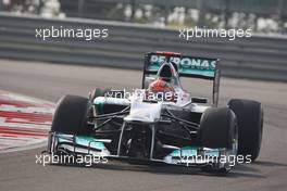Michael Schumacher (GER) Mercedes AMG F1 W03. 27.10.2012. Formula 1 World Championship, Rd 17, Indian Grand Prix, New Delhi, India, Qualifying Day.
