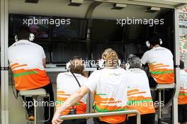 Sahara Force India F1 Team pit gantry. 27.10.2012. Formula 1 World Championship, Rd 17, Indian Grand Prix, New Delhi, India, Qualifying Day.