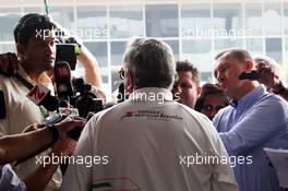 Dr. Vijay Mallya (IND) Sahara Force India F1 Team Owner with the media.