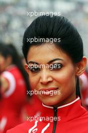 Grid girl on the drivers parade. 28.10.2012. Formula 1 World Championship, Rd 17, Indian Grand Prix, New Delhi, India, Race Day.