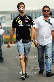 Romain Grosjean (FRA) Lotus F1 Team. 28.10.2012. Formula 1 World Championship, Rd 17, Indian Grand Prix, New Delhi, India, Race Day.