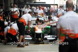 Sahara Force India F1 Team practice pit stops. 25.10.2012. Formula 1 World Championship, Rd 17, Indian Grand Prix, New Delhi, India, Preparation Day