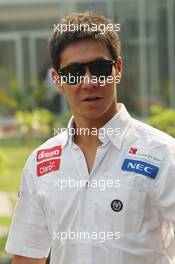Kamui Kobayashi (JPN) Sauber. 25.10.2012. Formula 1 World Championship, Rd 17, Indian Grand Prix, New Delhi, India, Preparation Day