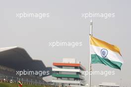 Indian flag at the circuit. 25.10.2012. Formula 1 World Championship, Rd 17, Indian Grand Prix, New Delhi, India, Preparation Day