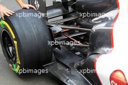 Sauber C31 exhaust and rear suspension detail. 25.10.2012. Formula 1 World Championship, Rd 17, Indian Grand Prix, New Delhi, India, Preparation Day