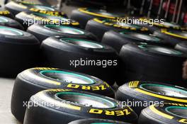 Pirelli tyres. 25.10.2012. Formula 1 World Championship, Rd 17, Indian Grand Prix, New Delhi, India, Preparation Day