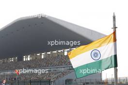 Indian flag at the circuit. 25.10.2012. Formula 1 World Championship, Rd 17, Indian Grand Prix, New Delhi, India, Preparation Day