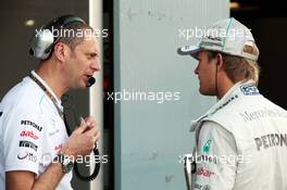 Nico Rosberg (GER) Mercedes AMG F1 (Right). 07.09.2012. Formula 1 World Championship, Rd 13, Italian Grand Prix, Monza, Italy, Practice Day