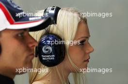 Valtteri Bottas (FIN) Williams Third Driver with his girlfriend Emilia Pikkarainen (FIN) Swimmer. 07.09.2012. Formula 1 World Championship, Rd 13, Italian Grand Prix, Monza, Italy, Practice Day