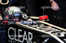 Jerome d'Ambrosio (BEL) Lotus F1 E20 in the pits. 07.09.2012. Formula 1 World Championship, Rd 13, Italian Grand Prix, Monza, Italy, Practice Day