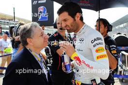 Mark Webber (AUS) Red Bull Racing on the grid with Jean Todt (FRA) FIA President. 09.09.2012. Formula 1 World Championship, Rd 13, Italian Grand Prix, Monza, Italy, Race Day