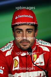 Third placed Fernando Alonso (ESP) Ferrari in the FIA Press Conference. 09.09.2012. Formula 1 World Championship, Rd 13, Italian Grand Prix, Monza, Italy, Race Day